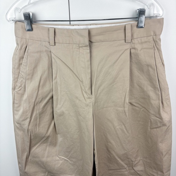 Aritzia Babaton Pursuit Pant High Rise Twill Flat Front Humus Beige Cotton 10 - Picture 3 of 7